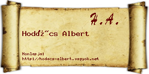 Hodács Albert névjegykártya