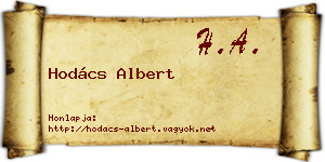 Hodács Albert névjegykártya